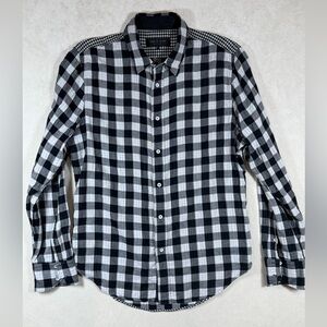 rag & bone Size XL Black and White Gingham Soft Cotton Shirt Jacket Plaid